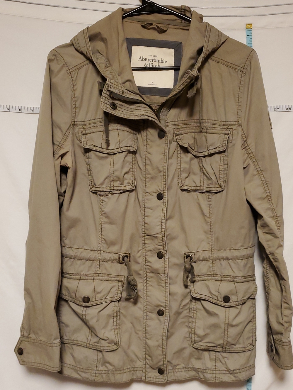 Vintage Abercrombie & Fitch Olive Green Military Army Jacket Med Y2K